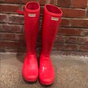 Hot pink/red Hunter Boots